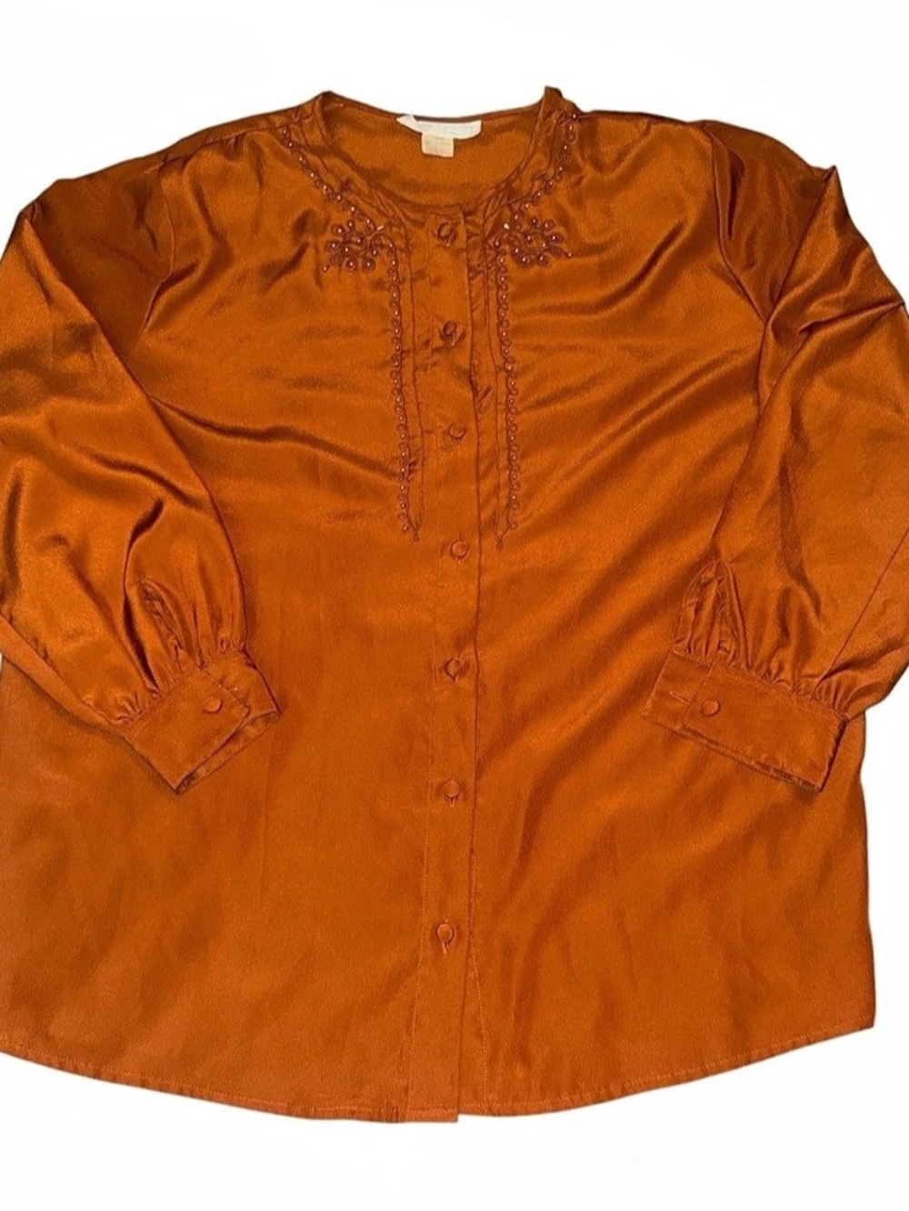 Vintage Laura & Jayne Two Collection Embroidered Button Front Blouse